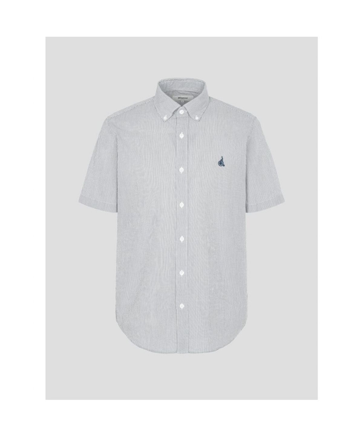 빈폴 멘(BEANPOLE MEN) 강연 시어서커 변형 핀 스트라이프 반소매 셔츠  그레이 (BC5465C433)