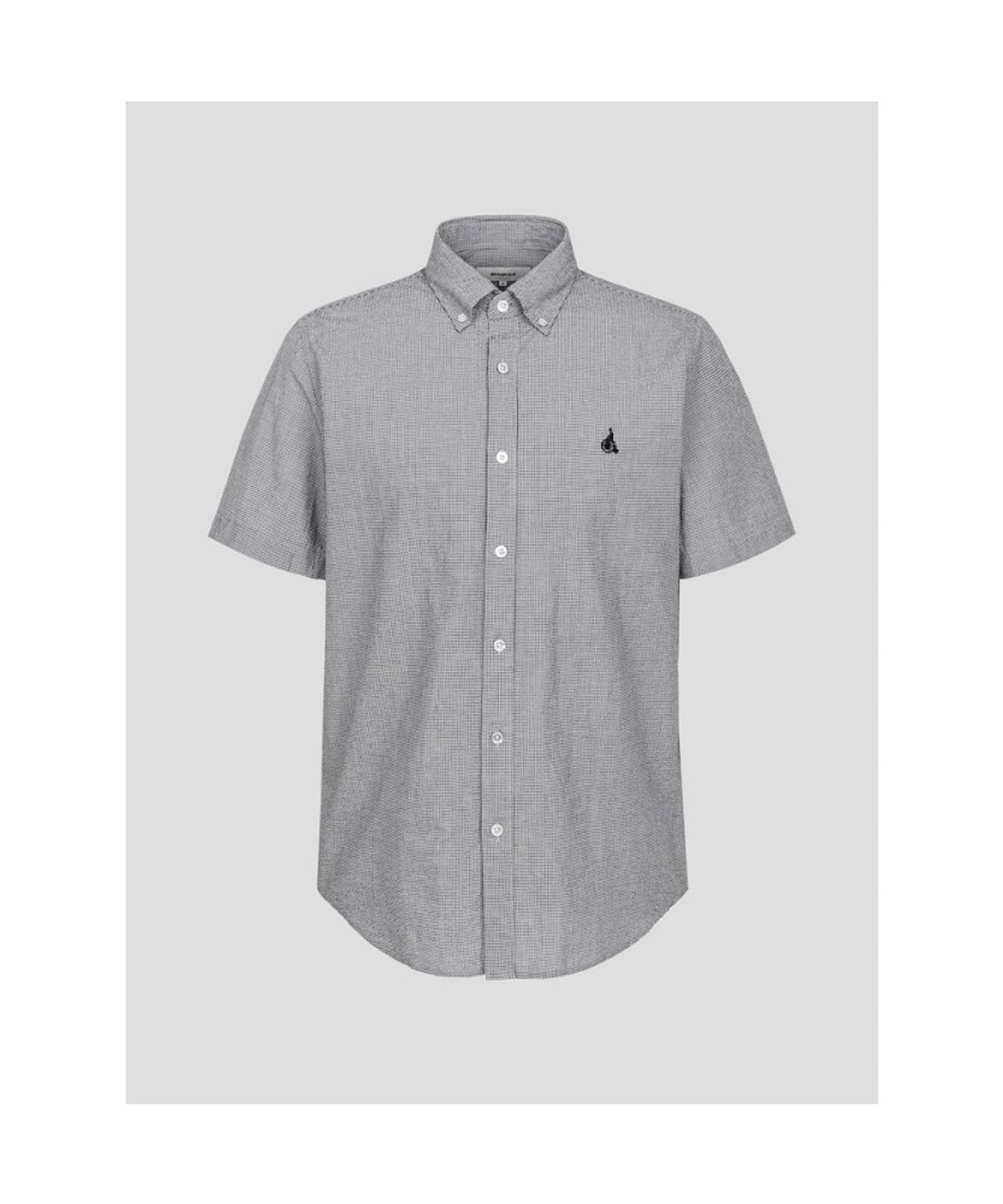 빈폴 멘(BEANPOLE MEN) 강연 시어서커 스몰 깅엄 반소매 셔츠  블랙 (BC5465C475)