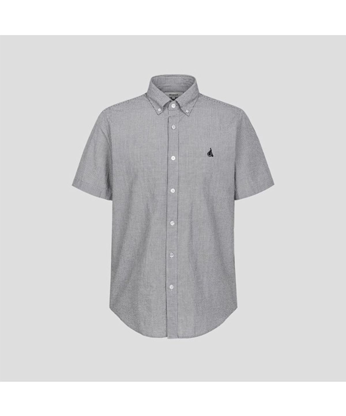 빈폴 멘(BEANPOLE MEN) 강연 시어서커 스몰 깅엄 반소매 셔츠  블랙 (BC5465C475)
