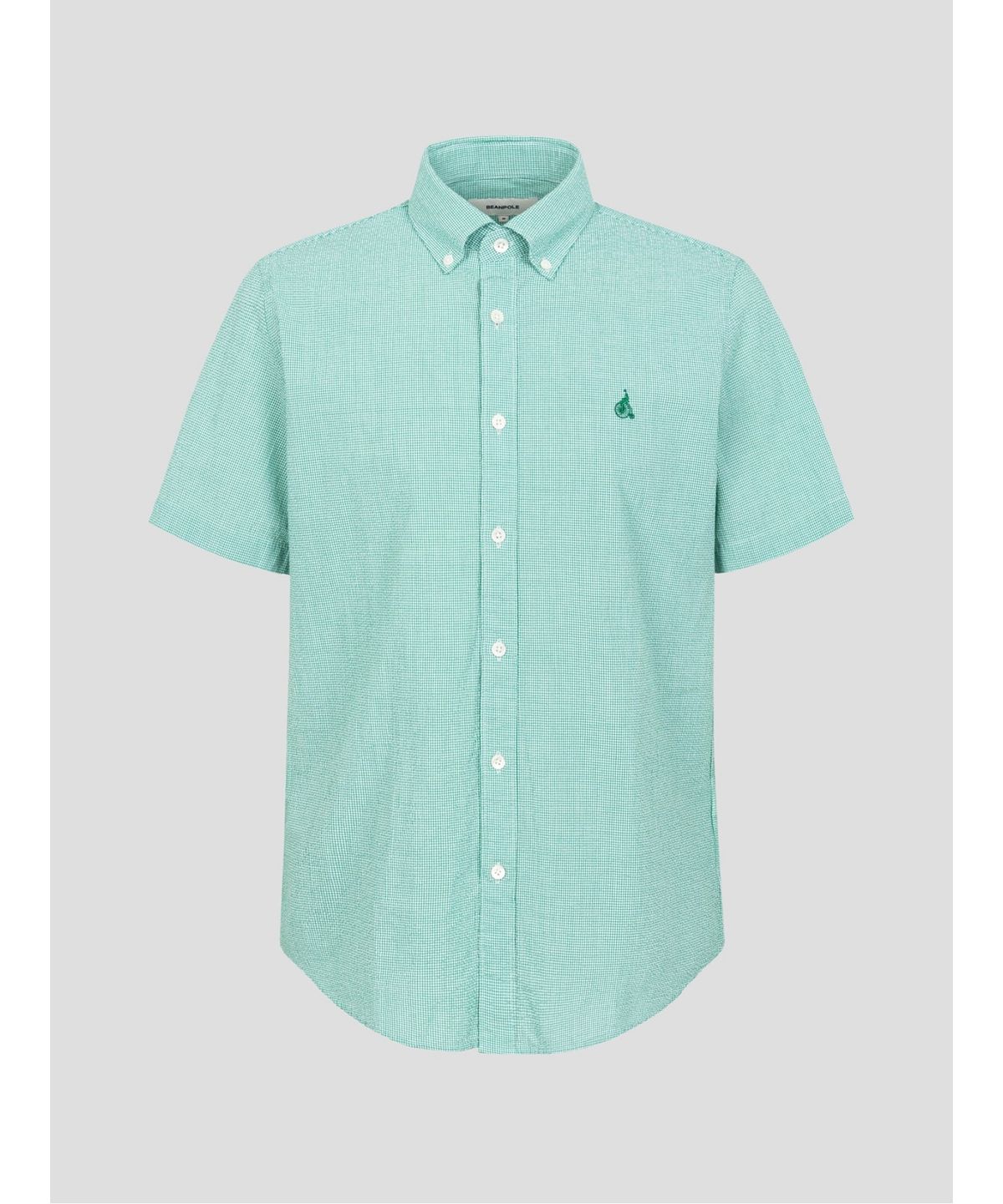 빈폴 멘(BEANPOLE MEN) 강연 시어서커 스몰 깅엄 반소매 셔츠  그린 (BC5465C47M)