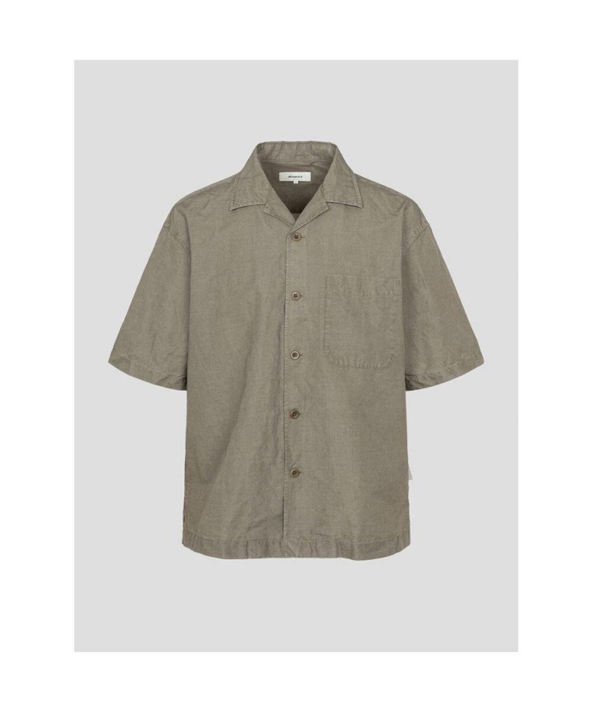 빈폴 멘(BEANPOLE MEN) 리넨 혼방 솔리드 오픈카라 반소매 셔츠  베이지 (BC5465C28A)