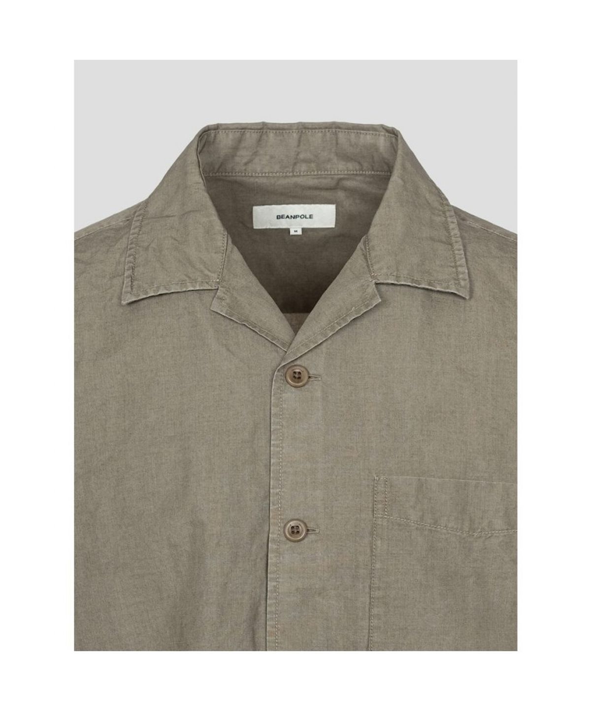 빈폴 멘(BEANPOLE MEN) 리넨 혼방 솔리드 오픈카라 반소매 셔츠  베이지 (BC5465C28A)