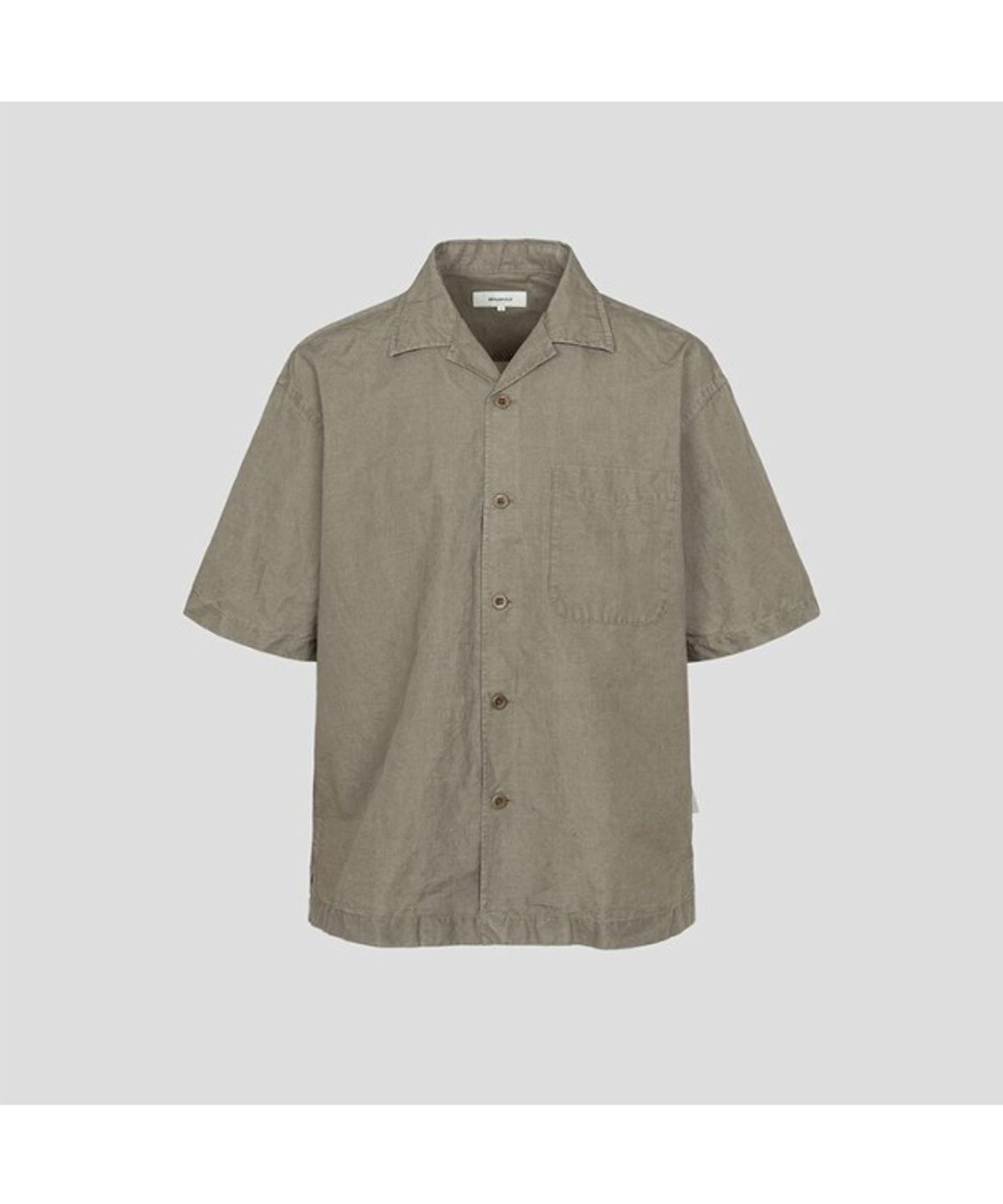 빈폴 멘(BEANPOLE MEN) 리넨 혼방 솔리드 오픈카라 반소매 셔츠  베이지 (BC5465C28A)