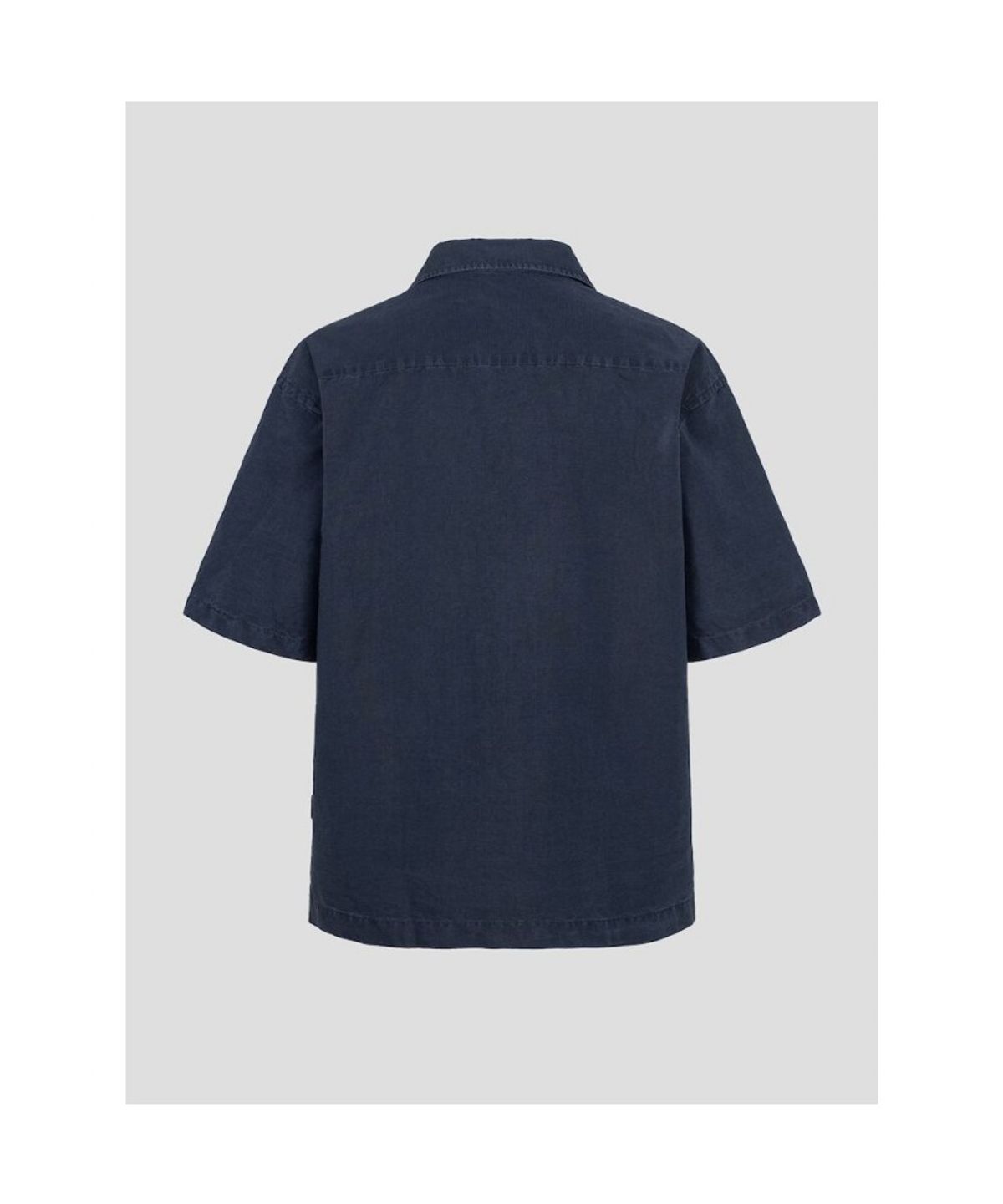 빈폴 멘(BEANPOLE MEN) 리넨 혼방 솔리드 오픈카라 반소매 셔츠  네이비 (BC5465C28R)