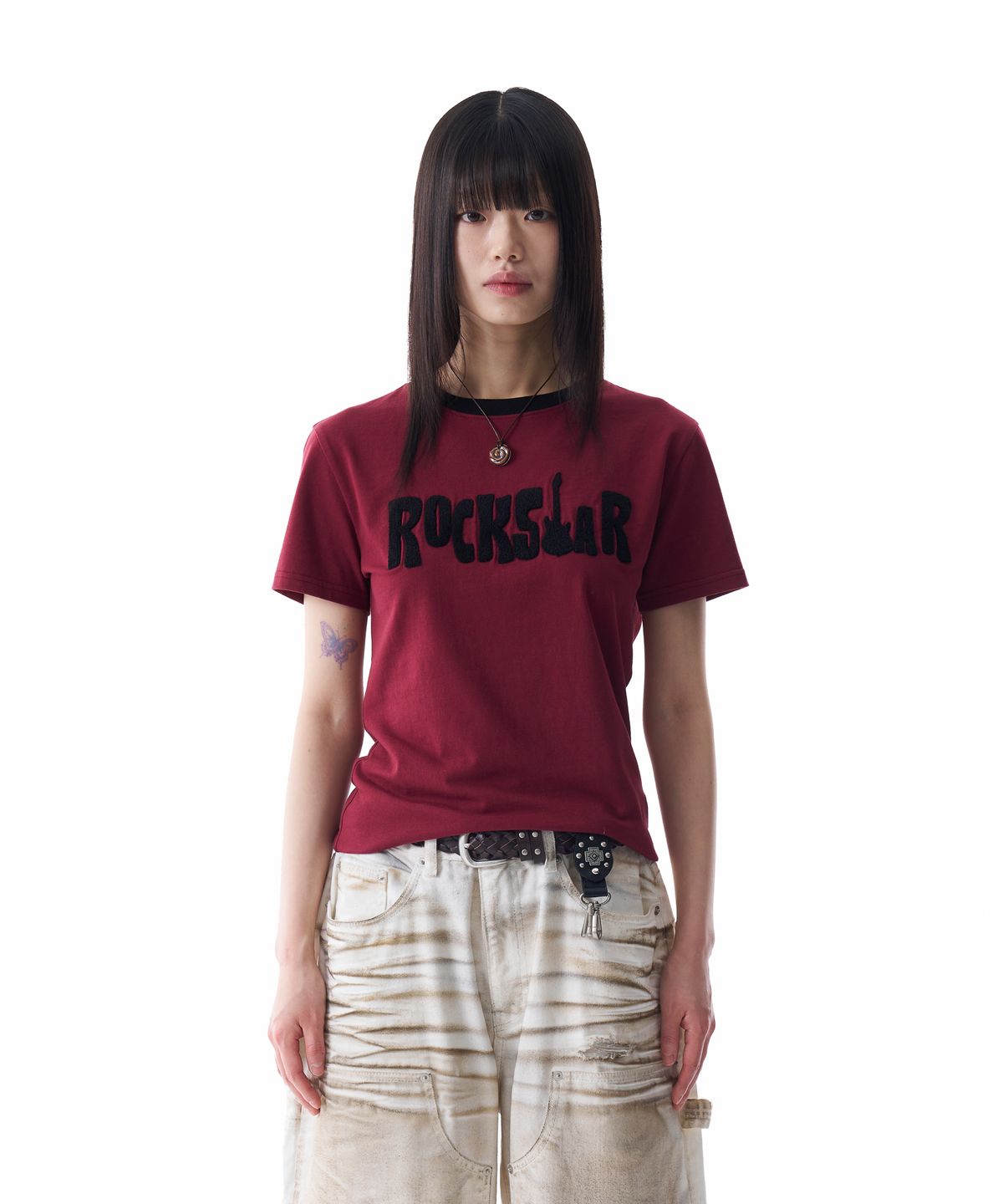 아캄(AAKAM) ROCKSTAR Boucle Half Top (Red)