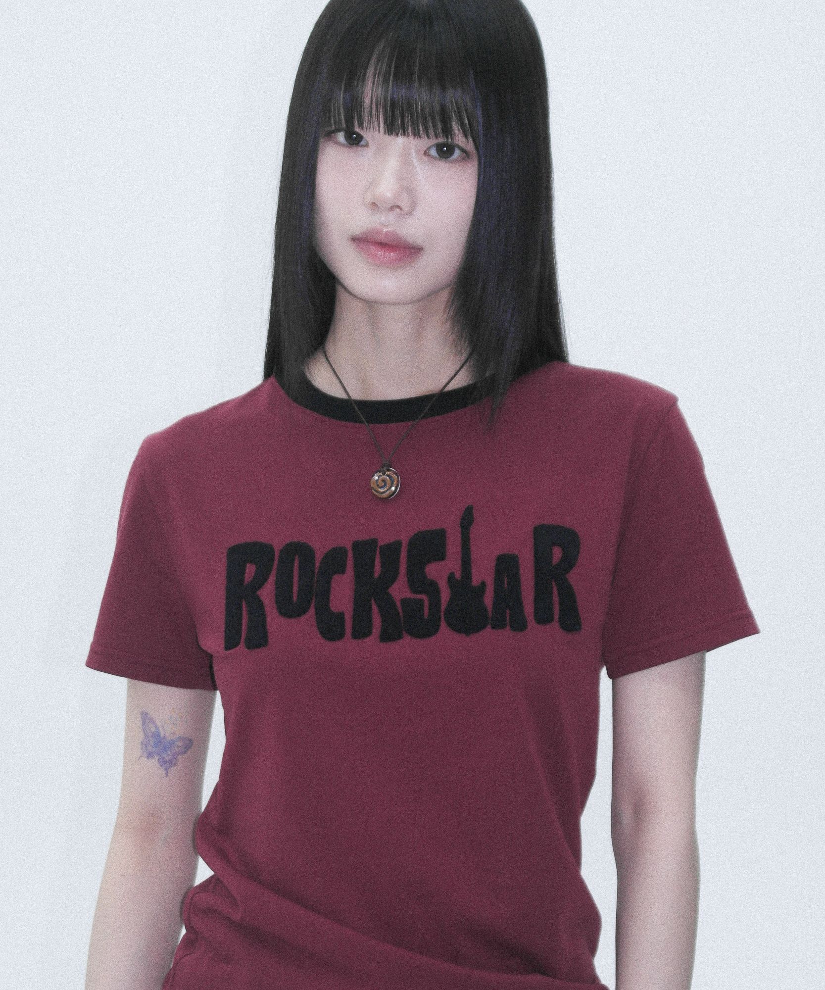 MUSINSA公式 | AAKAM ROCKSTAR Boucle Half Top (Red)