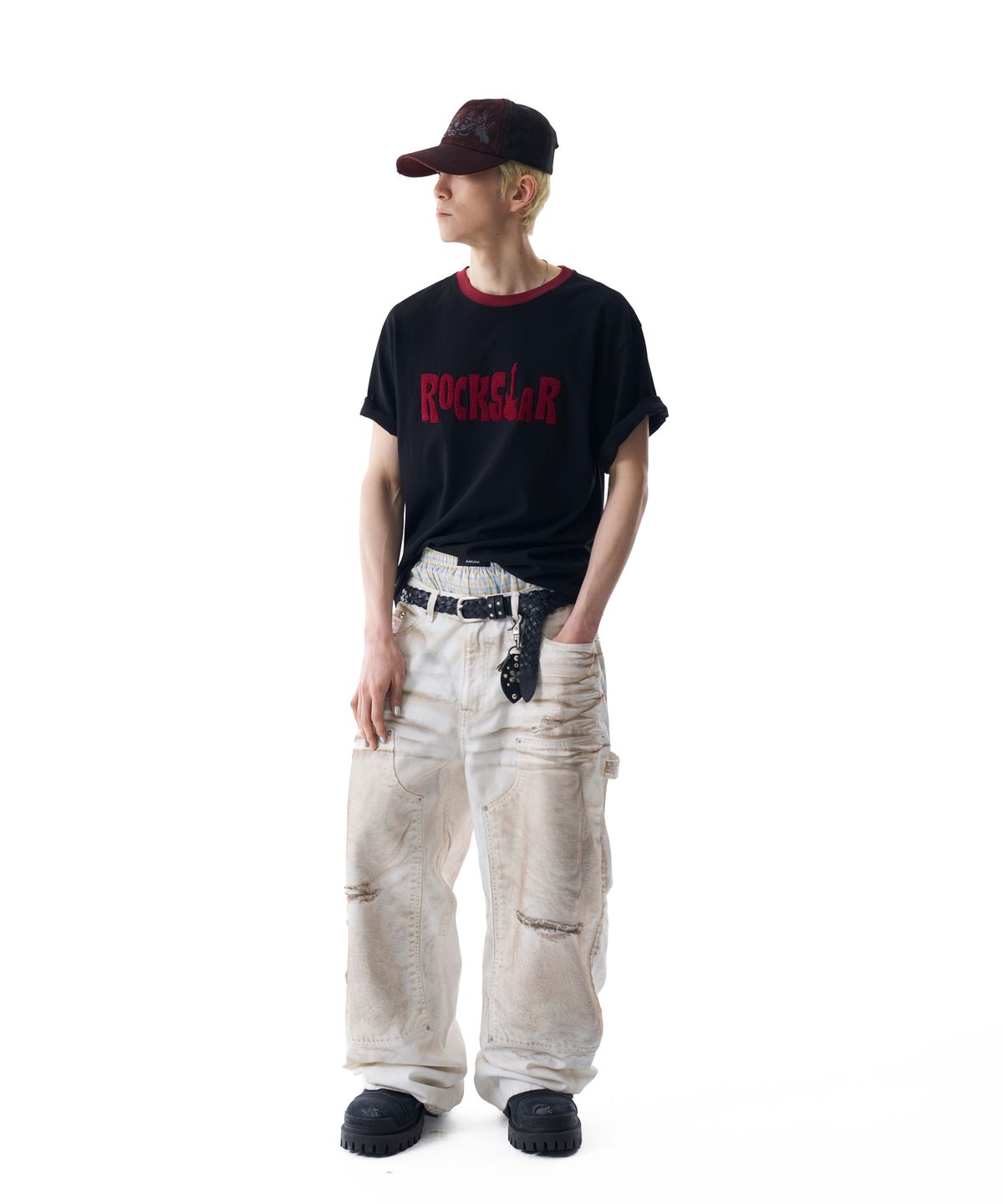 아캄(AAKAM) ROCKSTAR Boucle Half Top (Black)