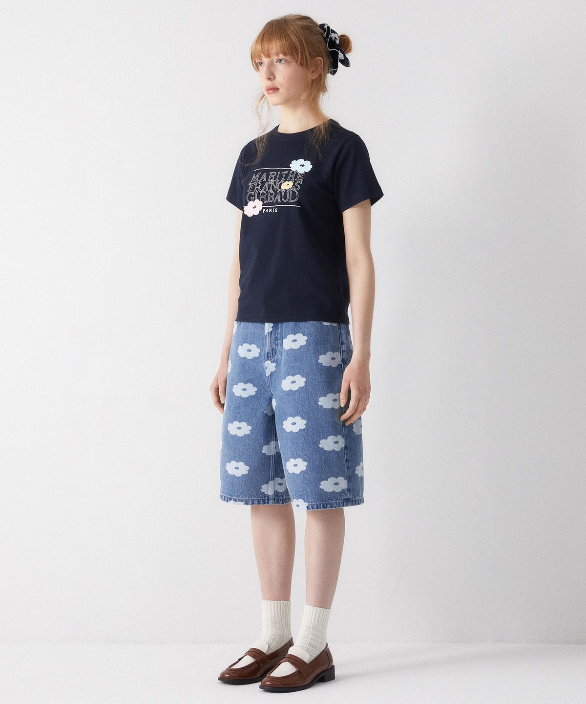데이지신드롬(DAISY SYNDROME) DAISY X MARITHE BERMUDA DENIM PANTS blue