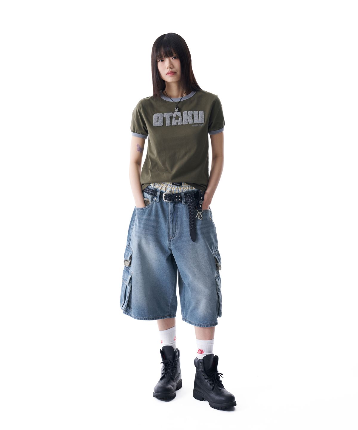 아캄(AAKAM) OTAKU Boucle Ringer Top (Khaki)