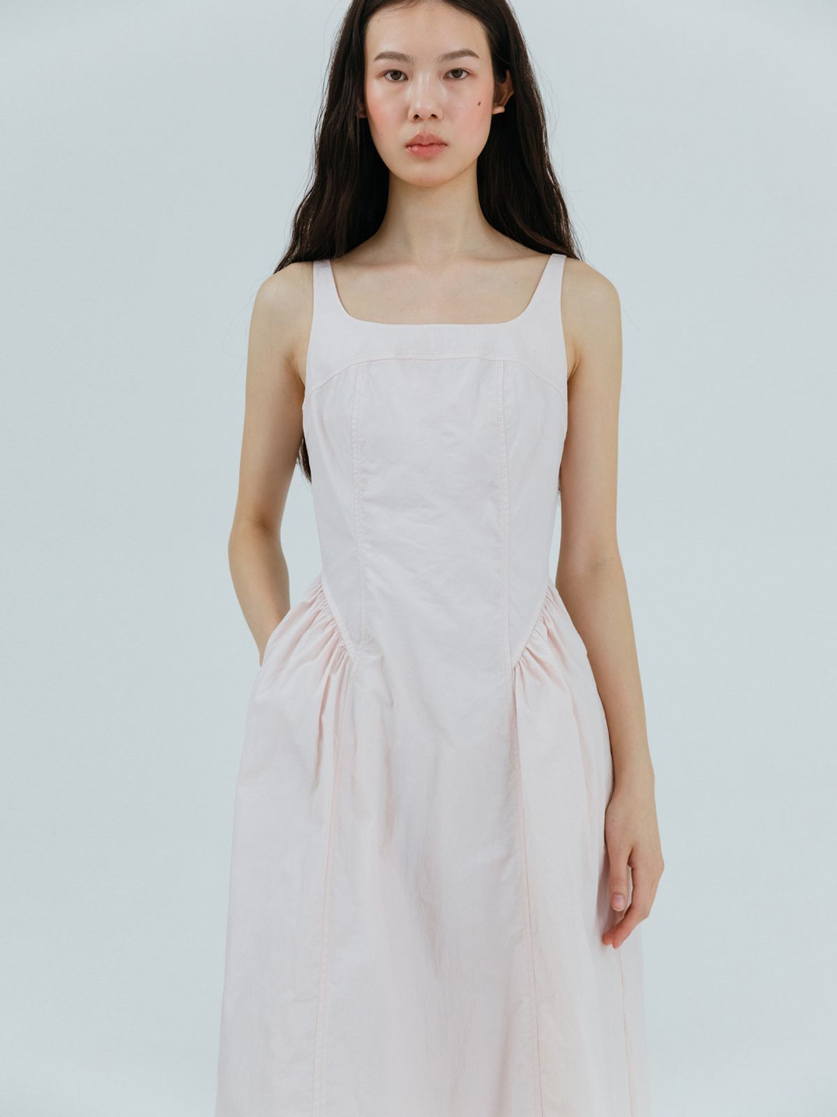 에트몽(ETMON) Volume Shirring Sleeveless Dress Pink