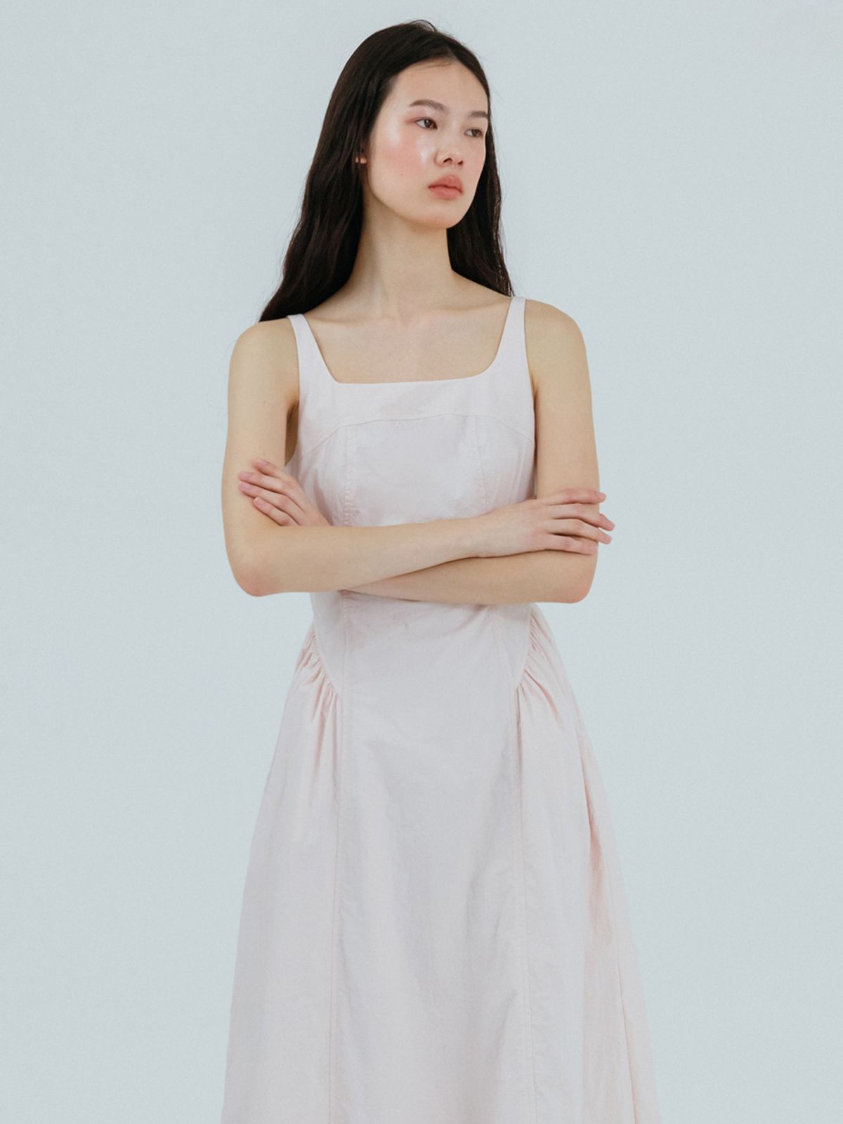 에트몽(ETMON) Volume Shirring Sleeveless Dress Pink