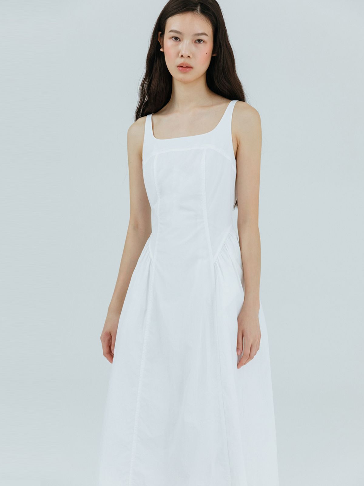 에트몽(ETMON) Volume Shirring Sleeveless Dress Ivory