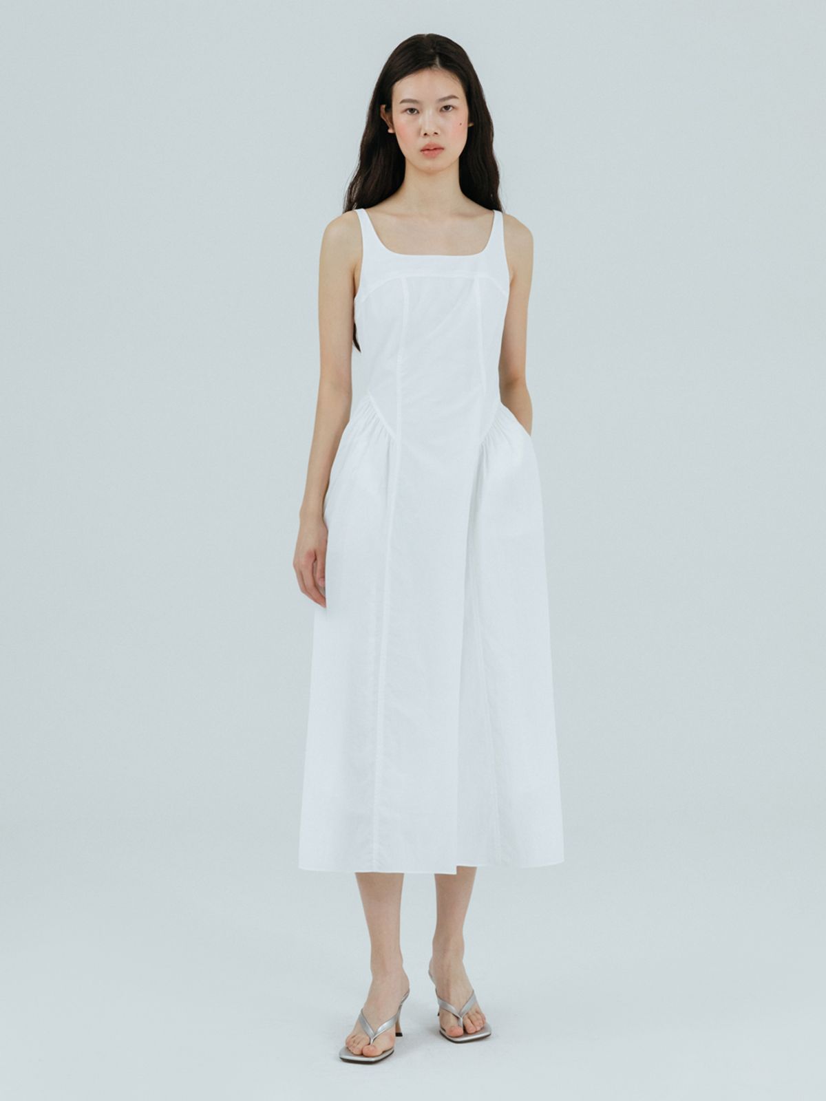 에트몽(ETMON) Volume Shirring Sleeveless Dress Ivory