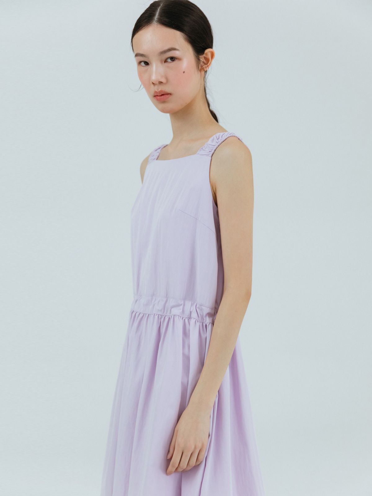 에트몽(ETMON) Apron Side Strap Dress Lavender
