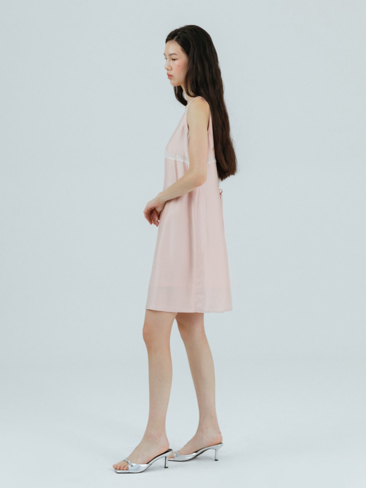 에트몽(ETMON) Silky Layered Sleeveless Dress Light Pink