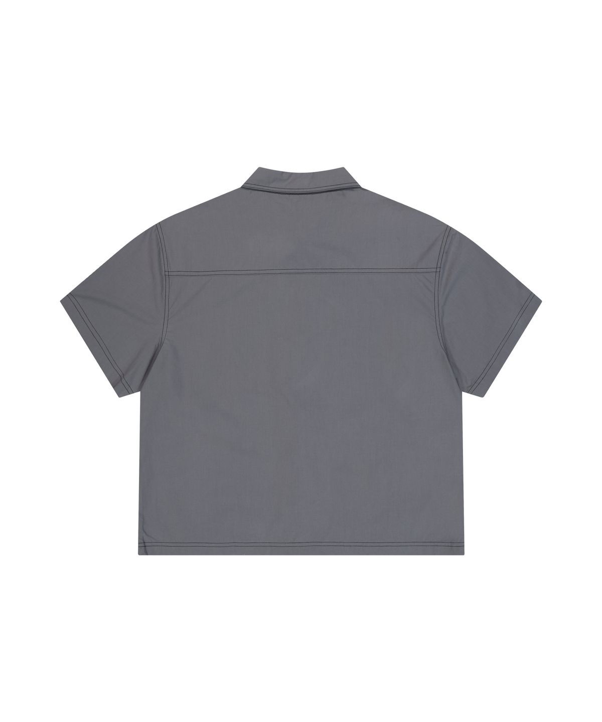 아캄(AAKAM) 2-Lined Zip-Up Half Shirts (Gray)
