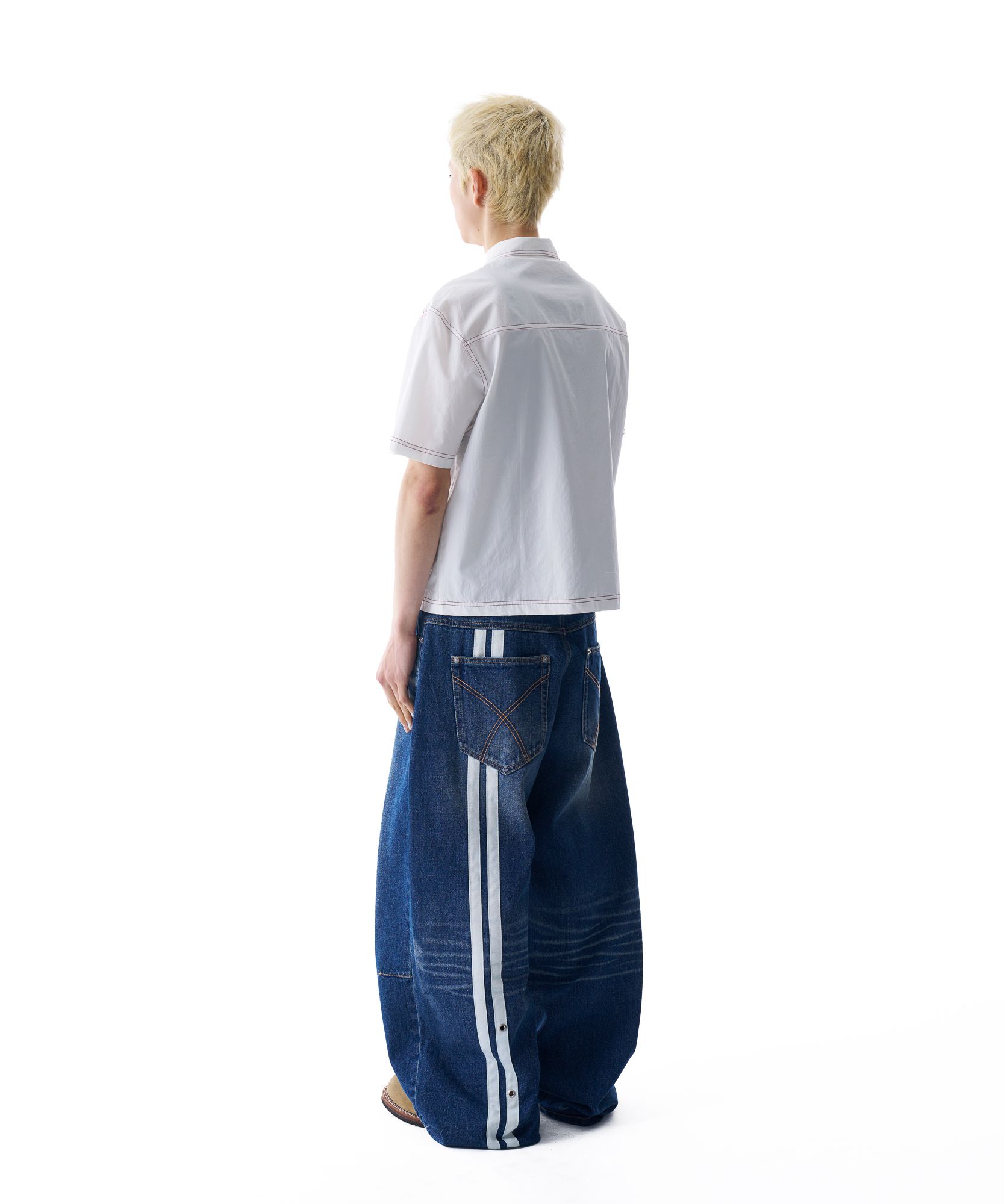★AAKAM★ 2-Lined Eyelet Washed Denim Pants MUSINSA | AAKAM 2-Lined Eyelet Washed Denim Pants (Blue)