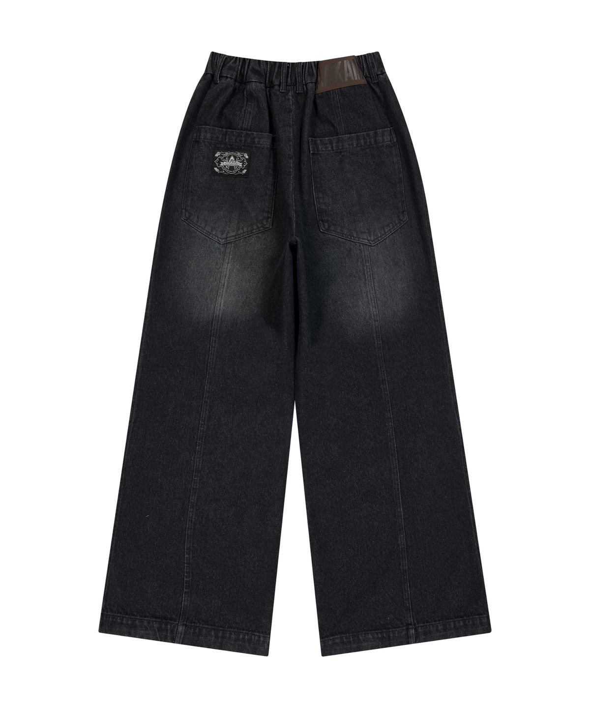 아캄(AAKAM) Knee Pin-tuck Washed Denim Pants (Black)