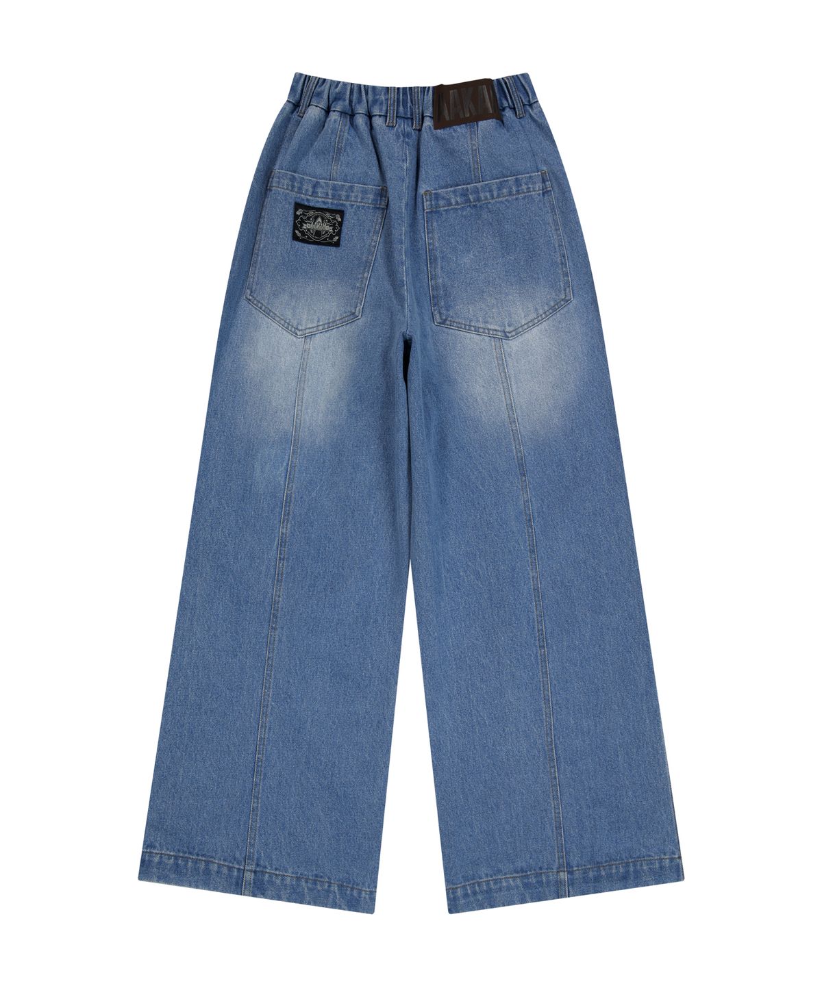 아캄(AAKAM) Knee Pin-tuck Washed Denim Pants (Blue)