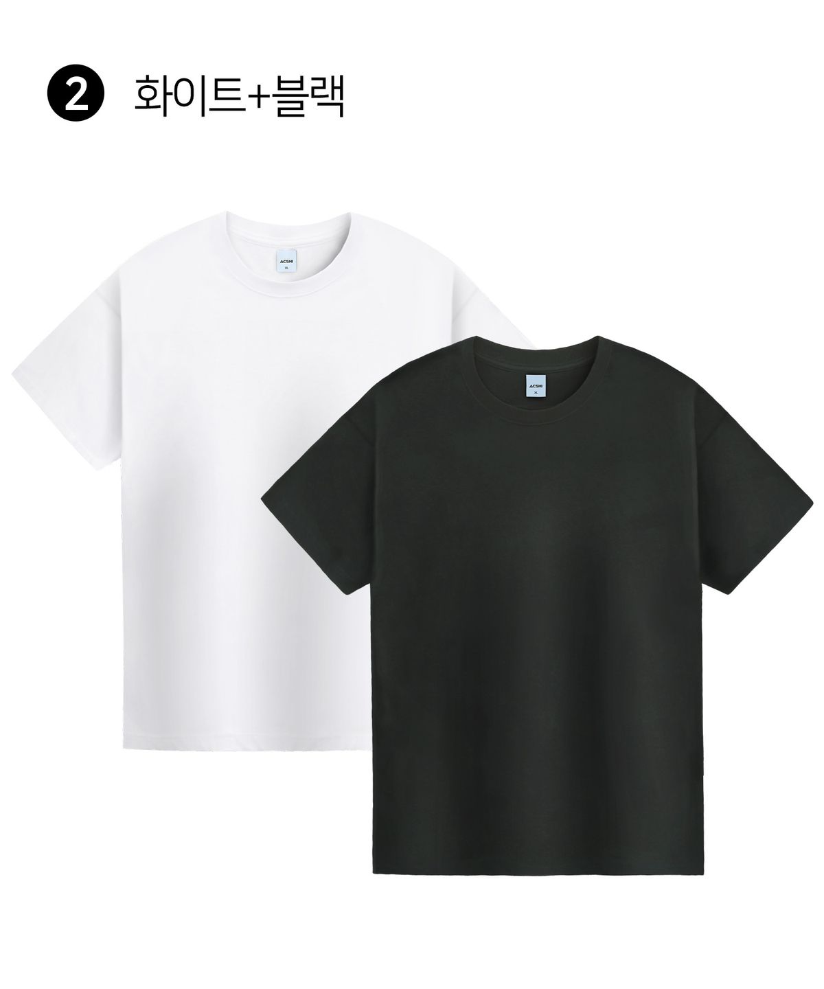 아크시(ACSHI) [2PACK] 세미 오버핏 레이어드 반팔 티셔츠