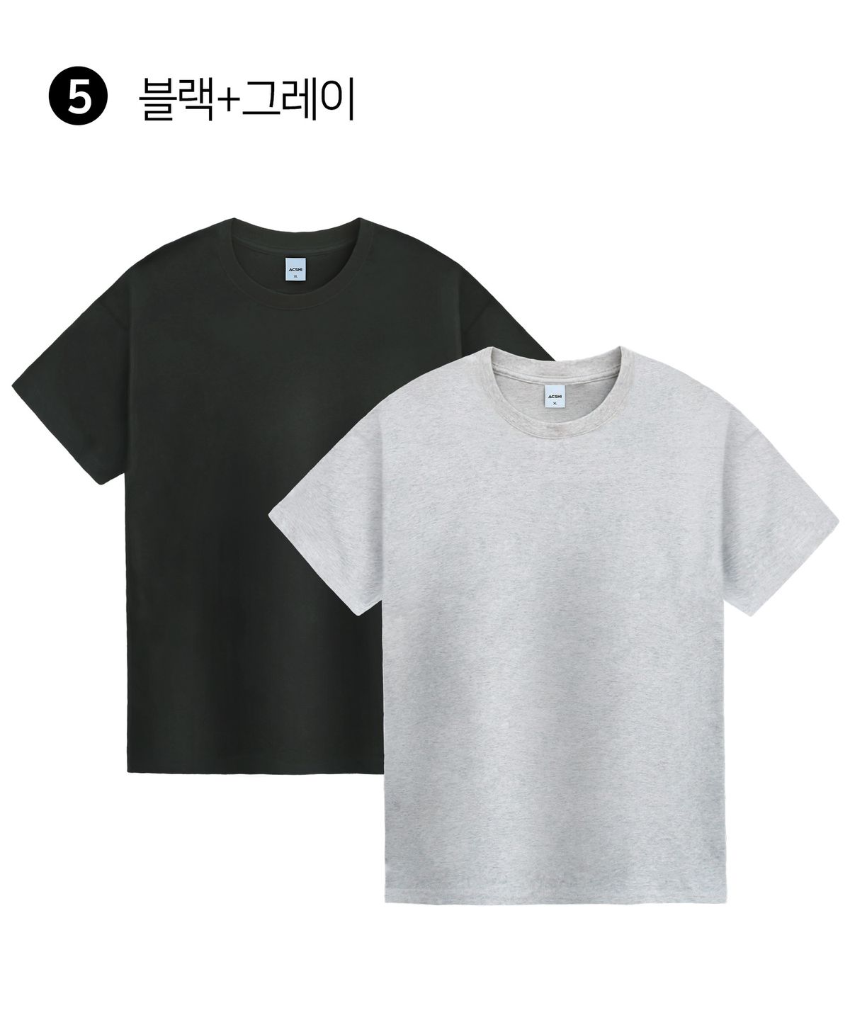 아크시(ACSHI) [2PACK] 세미 오버핏 레이어드 반팔 티셔츠