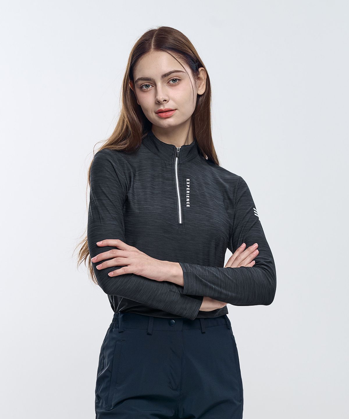 엑스트라스포티(EXTRASPORTY) 데일리우먼 여성 슬림라인 집업 긴팔 티셔츠 4 Colors