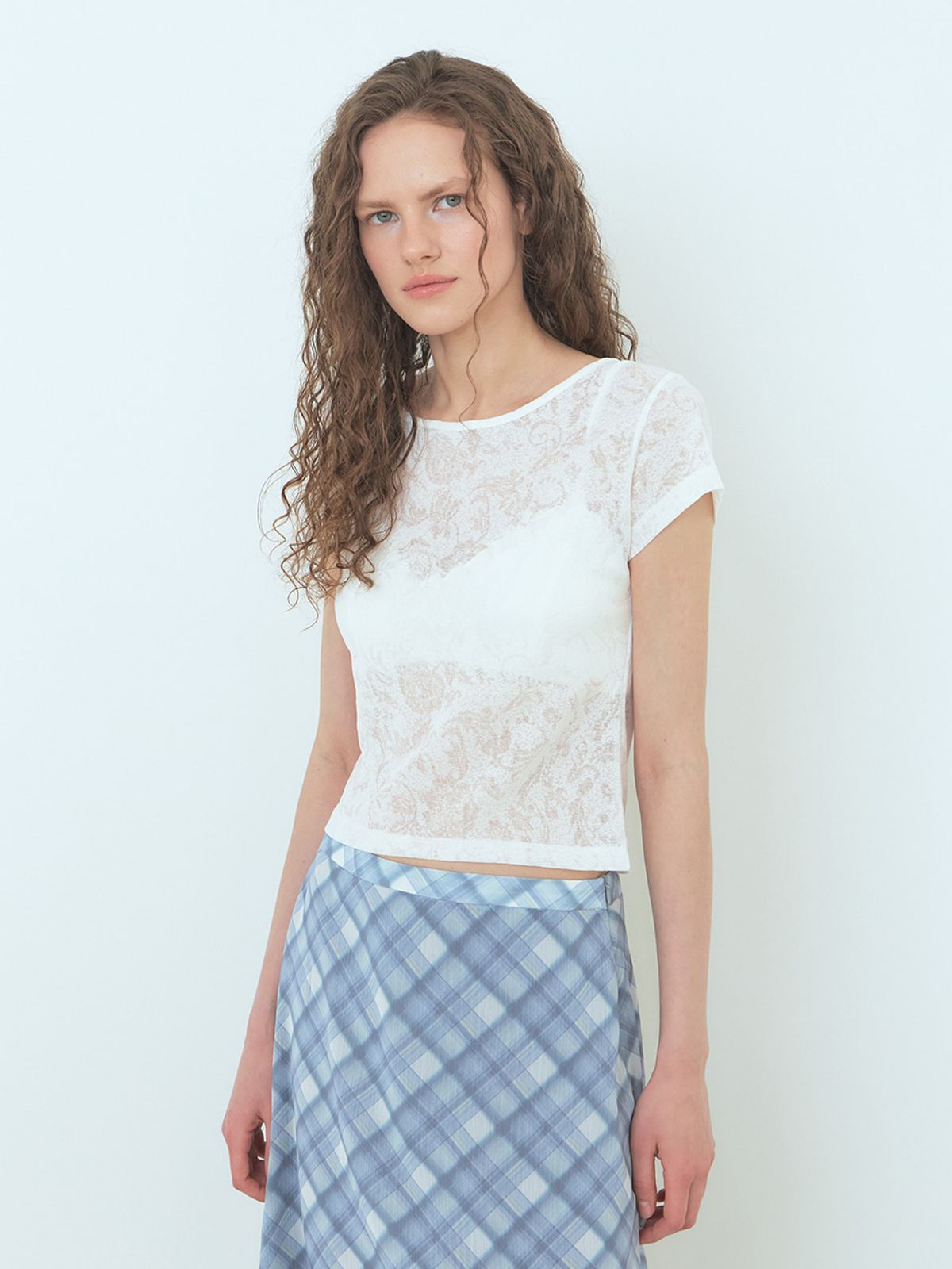 에트몽(ETMON) Lace Hole Strap T-Shirt White