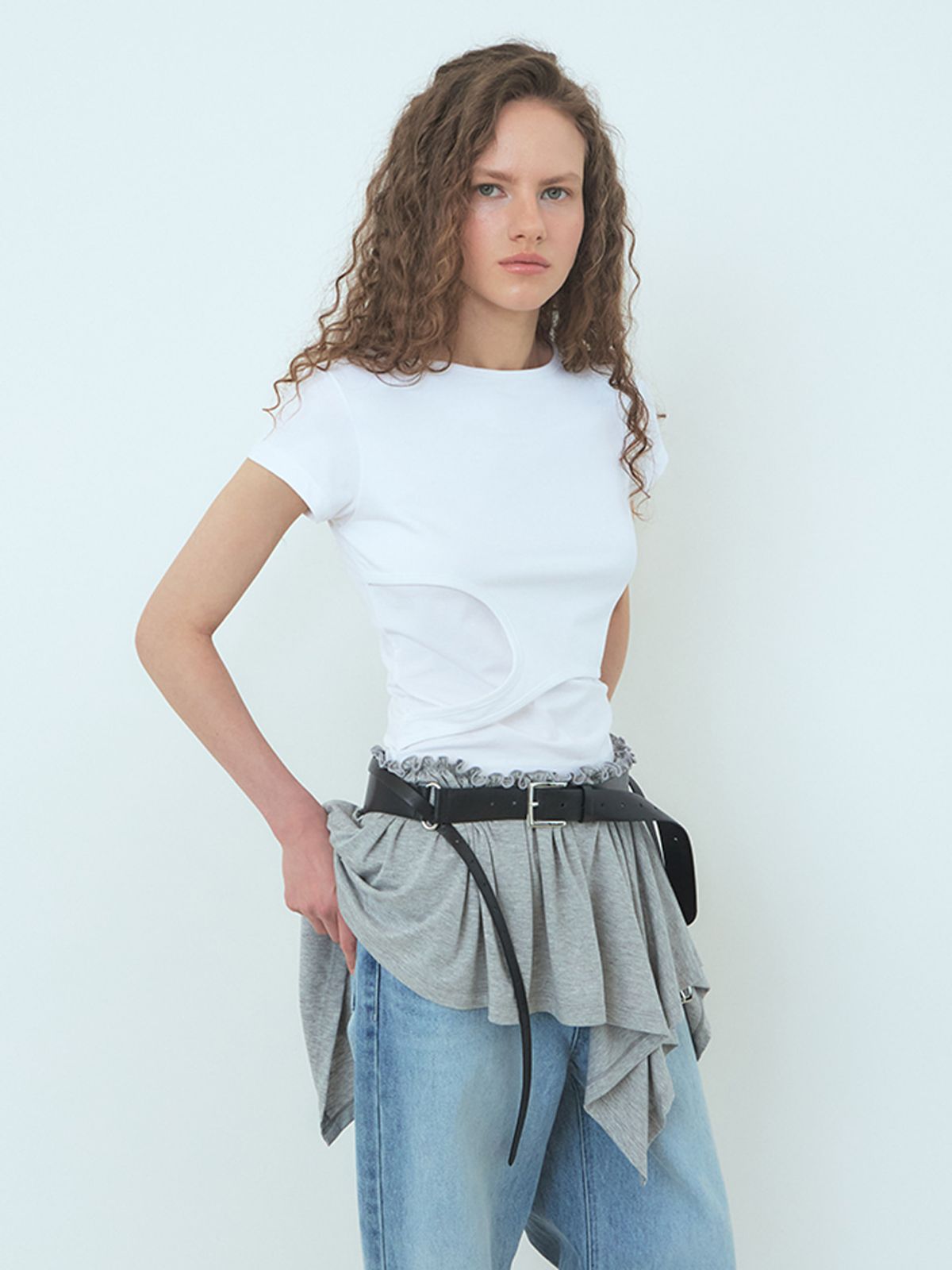 에트몽(ETMON) Cutting Layered T-Shirt White