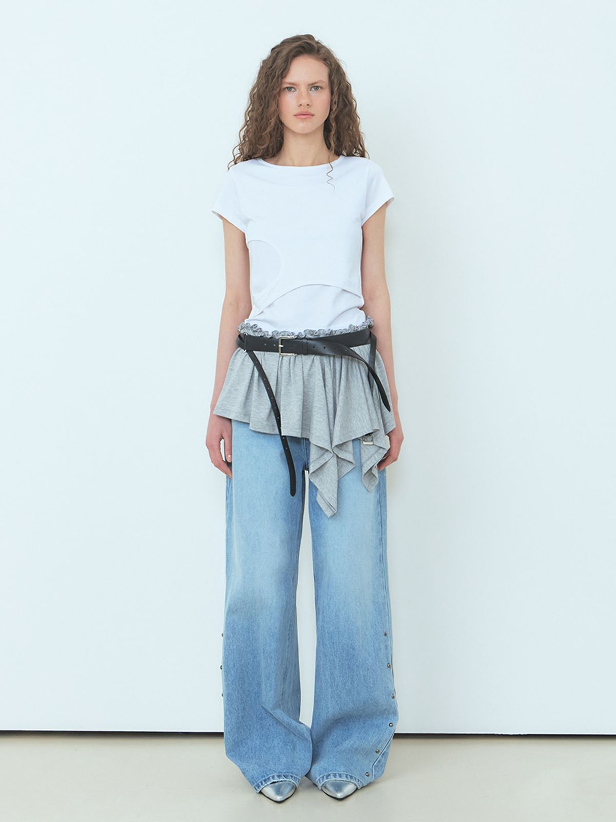에트몽(ETMON) Cutting Layered T-Shirt White