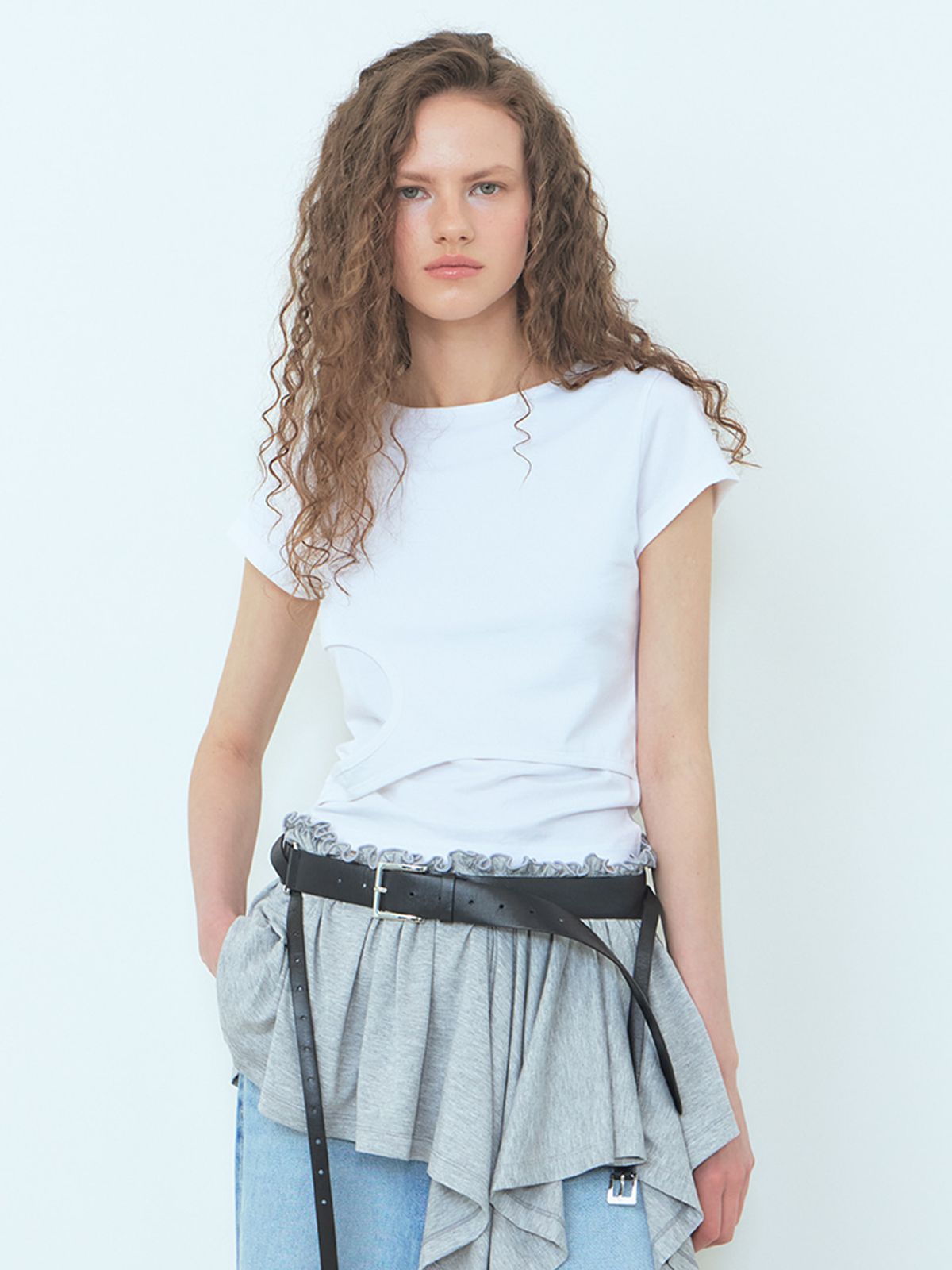 에트몽(ETMON) Cutting Layered T-Shirt White