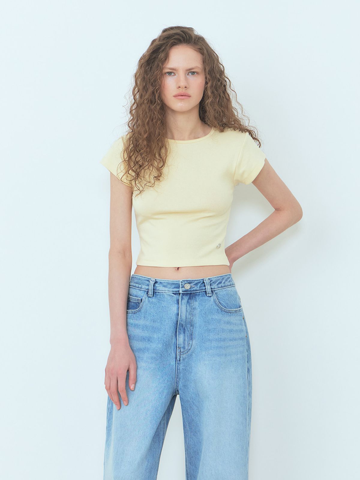 에트몽(ETMON) Cap Sleeve T-Shirt Yellow