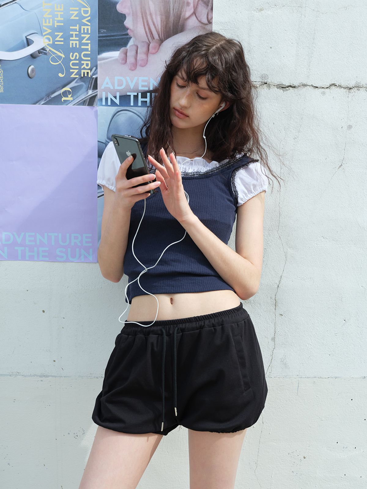 에트몽(ETMON) Banding Shirring Blouse White