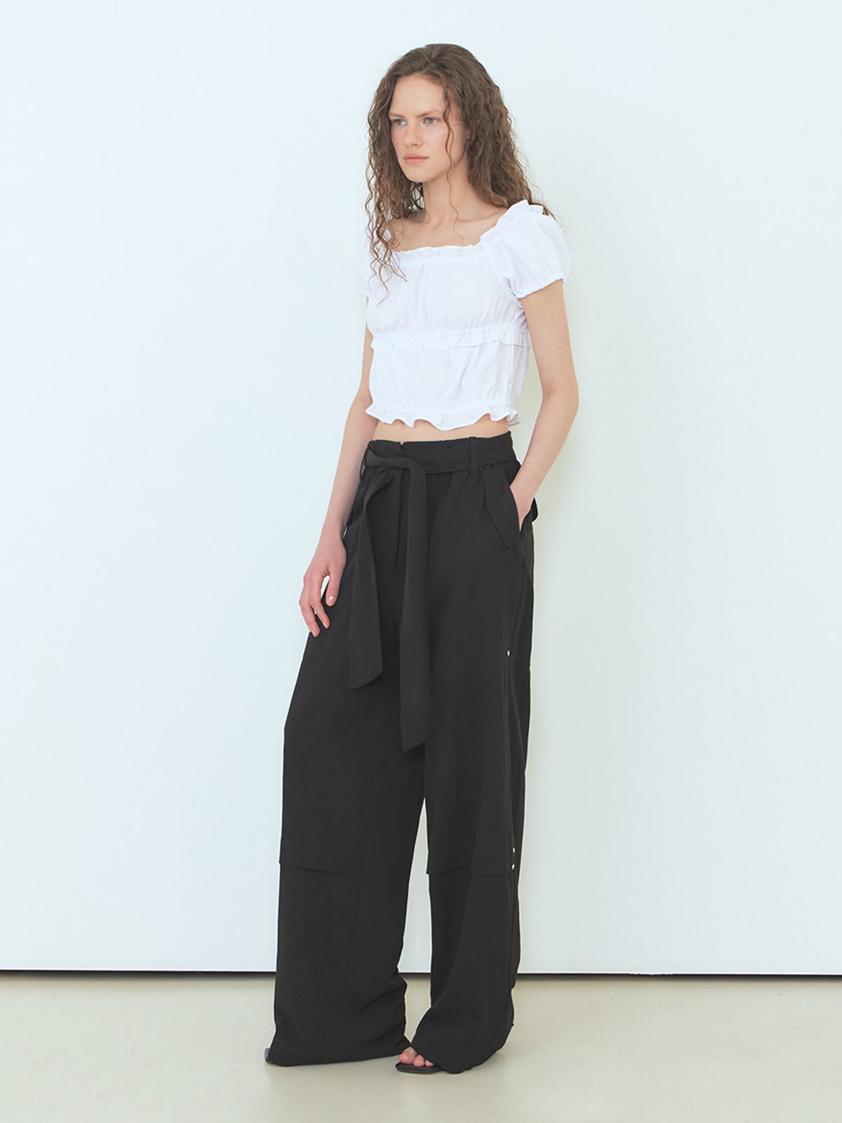 에트몽(ETMON) Banding Shirring Blouse White