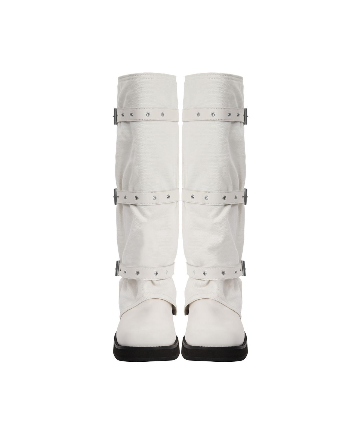 트리밍버드(TREEMINGBIRD) Bold Wrinkled Belted Long Boots [ White ]