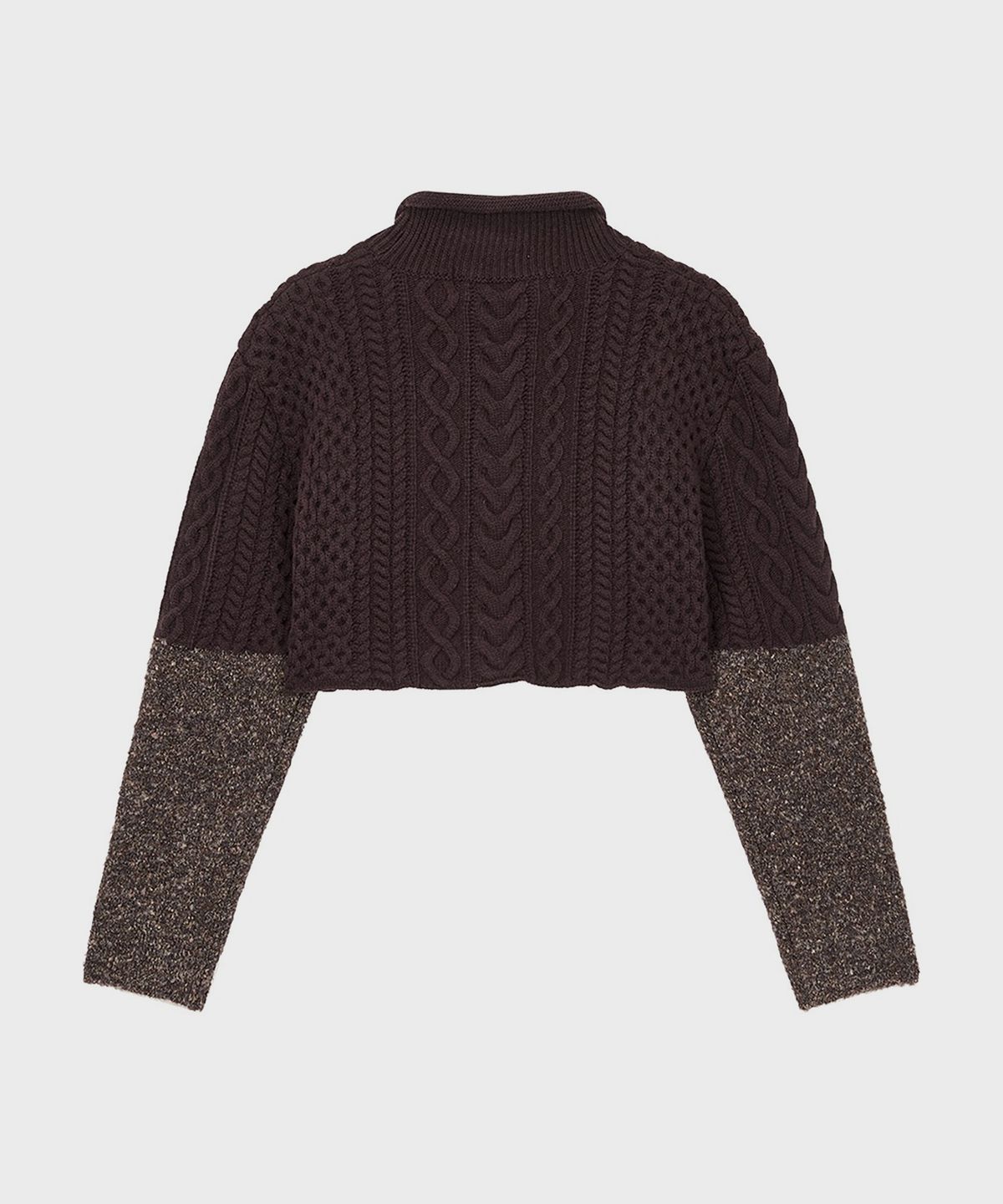스튜디오 톰보이 엑스(STUDIO TOMBOY X) (W) 크롭 케이블 니트 풀오버 브라운 CROPPED CABLE KNIT PULLOVER BROWN