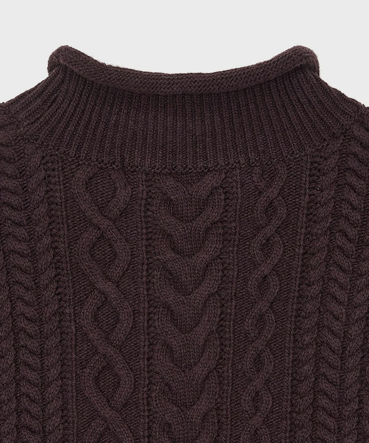스튜디오 톰보이 엑스(STUDIO TOMBOY X) (W) 크롭 케이블 니트 풀오버 브라운 CROPPED CABLE KNIT PULLOVER BROWN