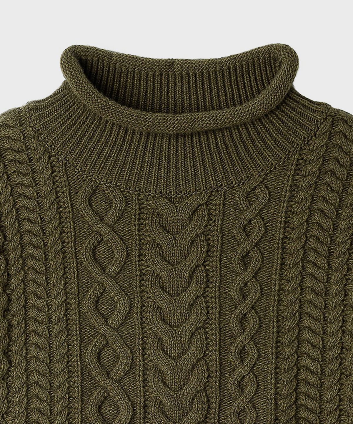 스튜디오 톰보이 엑스(STUDIO TOMBOY X) (W) 크롭 케이블 니트 풀오버 카키 CROPPED CABLE KNIT PULLOVER KHAKI