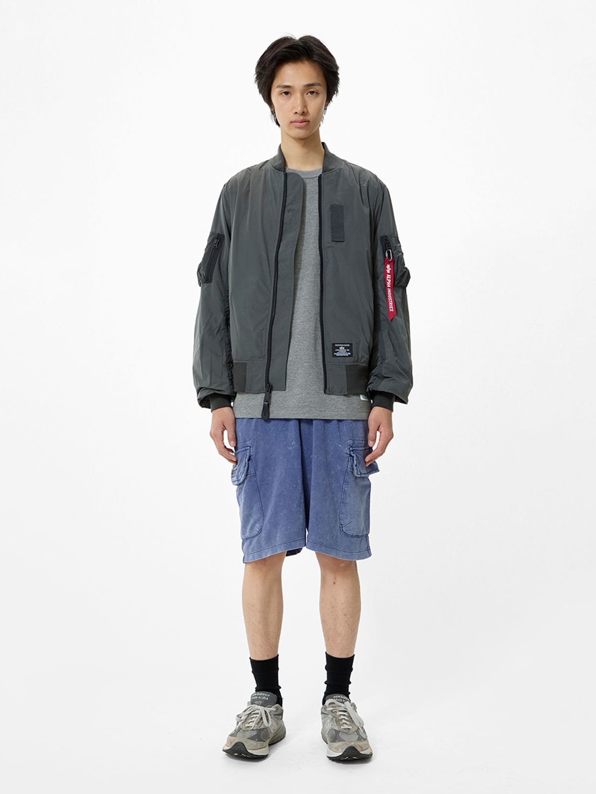 알파 인더스트리(ALPHA INDUSTRIES) 테리 다이드 쇼츠 레플리카 블루
