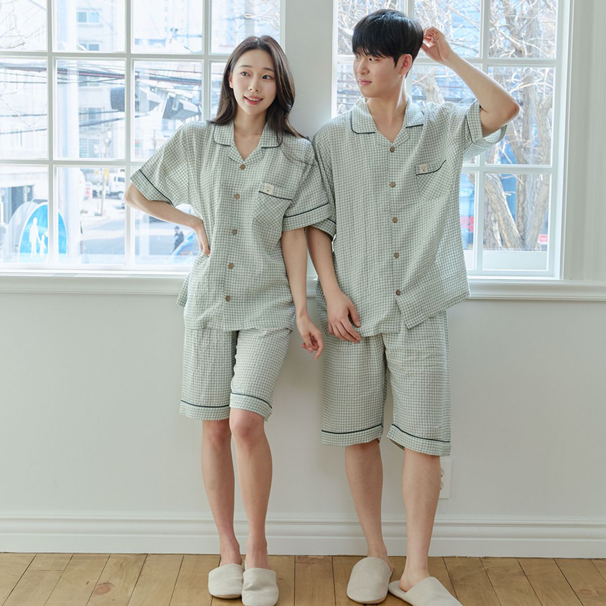 찌니야(JJNIYA) 공용 클리버 민트 반팔상하세트