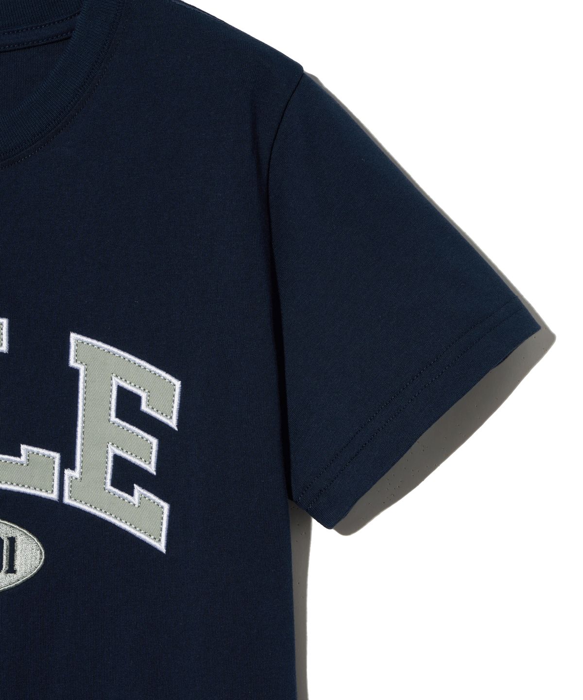예일(YALE) 우먼즈 투톤아치 크롭 티셔츠_네이비