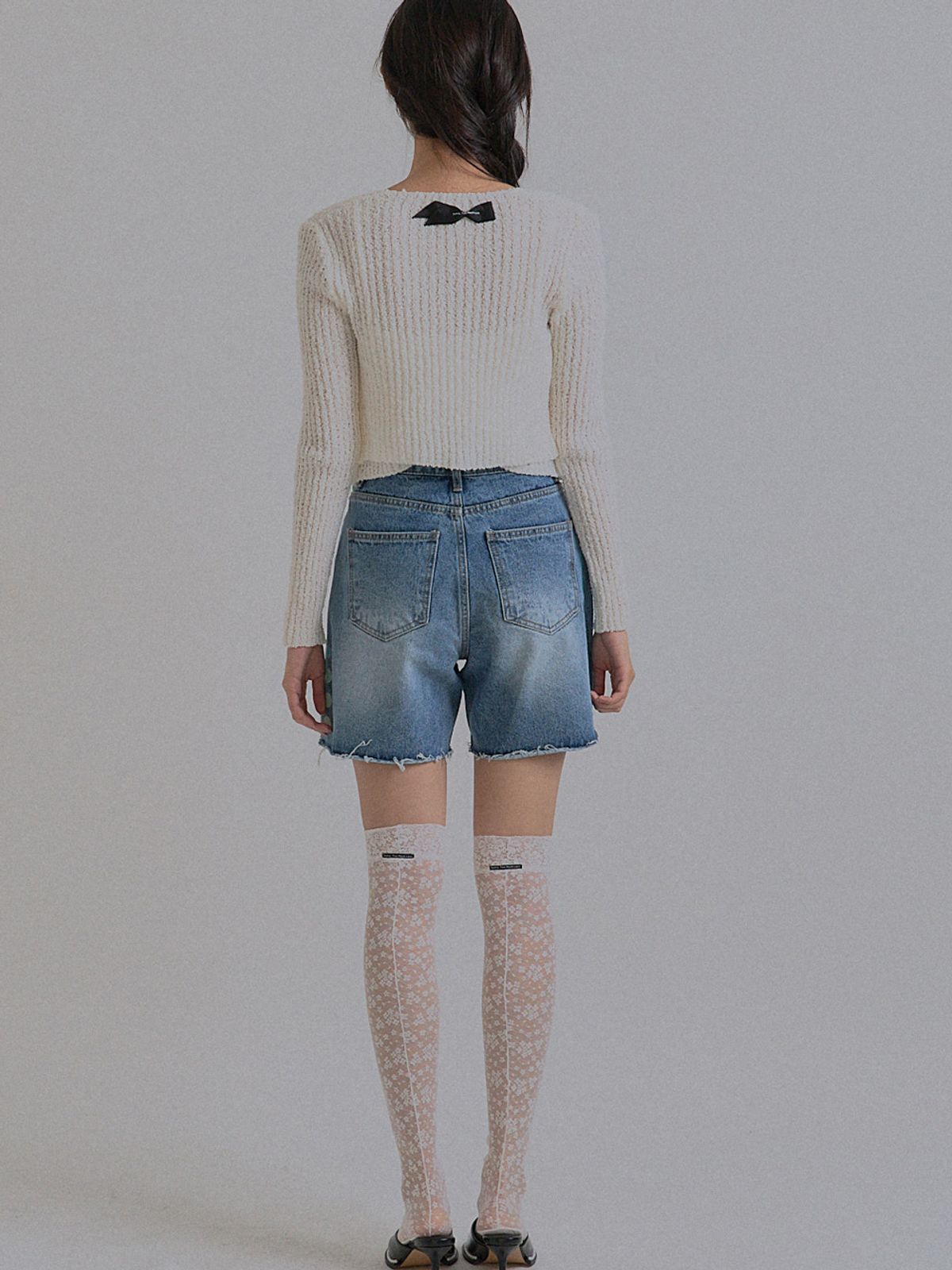 쏘리, 투 머치 러브(SORRY, TOO MUCH LOVE) Coquette Bow Knit Crop Cardigan_Ivory