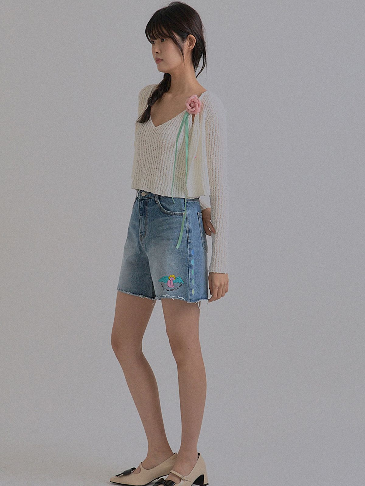 쏘리, 투 머치 러브(SORRY, TOO MUCH LOVE) Coquette Whimsy Knit Top_Ivory
