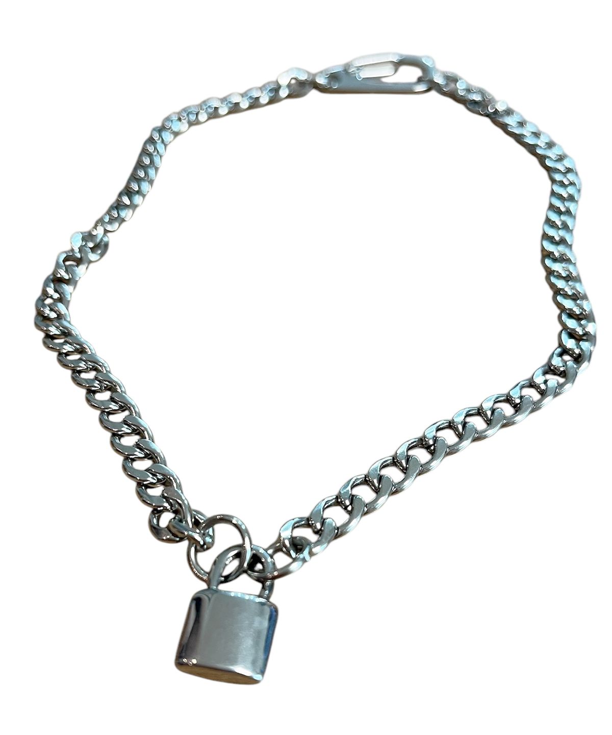 스케이터락(SK8ER ROCK) Padlock Karabiner Surgical Steel Necklace ((steel))