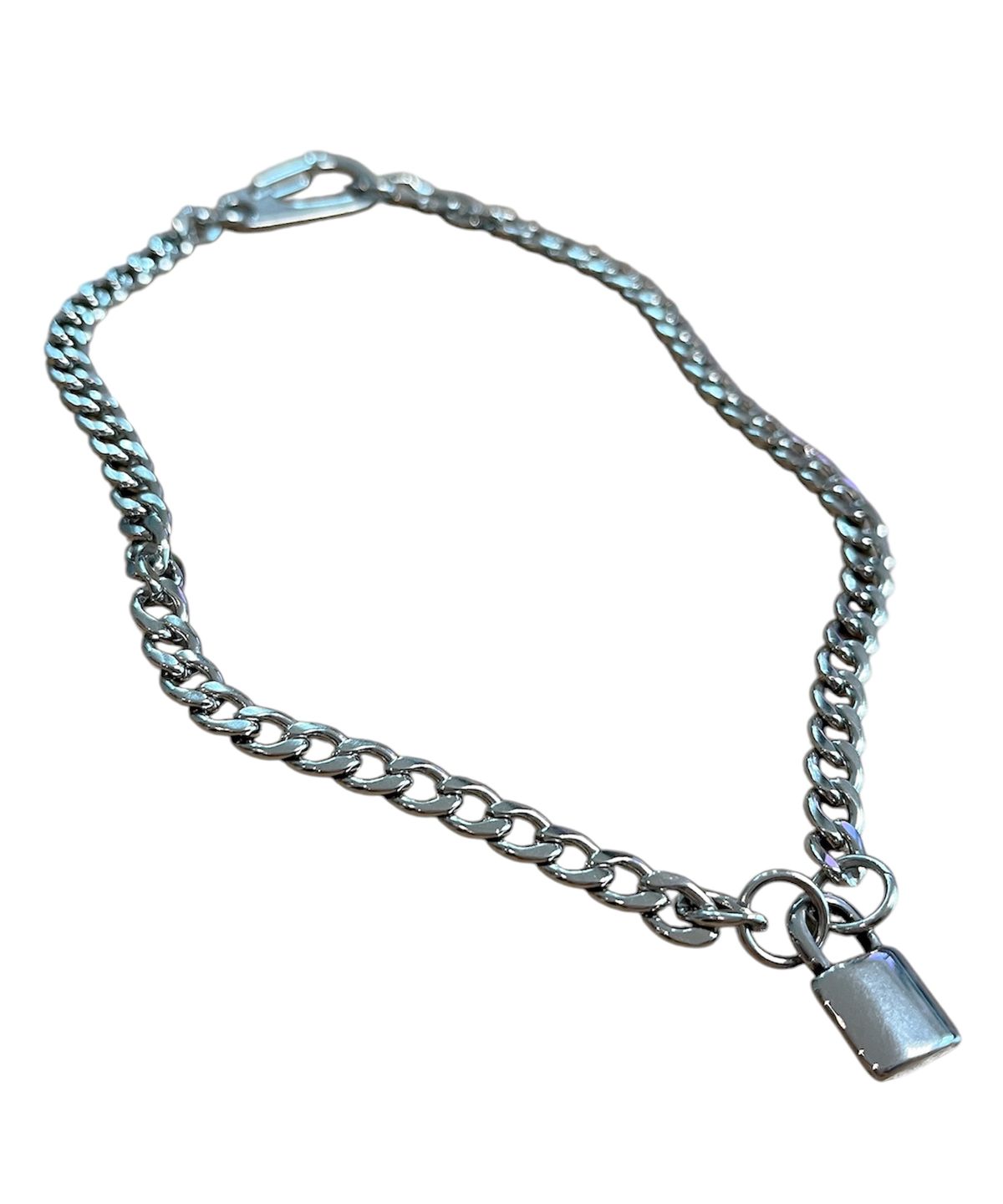 스케이터락(SK8ER ROCK) Padlock Karabiner Surgical Steel Necklace ((steel))