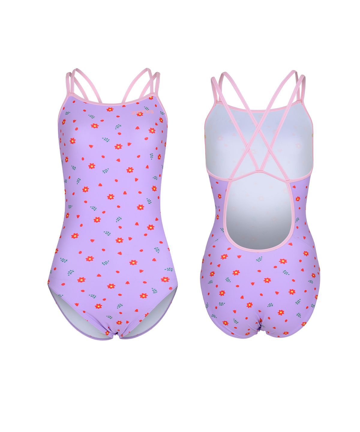 제테스(ZETES) 여성 더블스트랩 크로스백 원피스 수영복 CHRISTMAS LILAC L9A0058