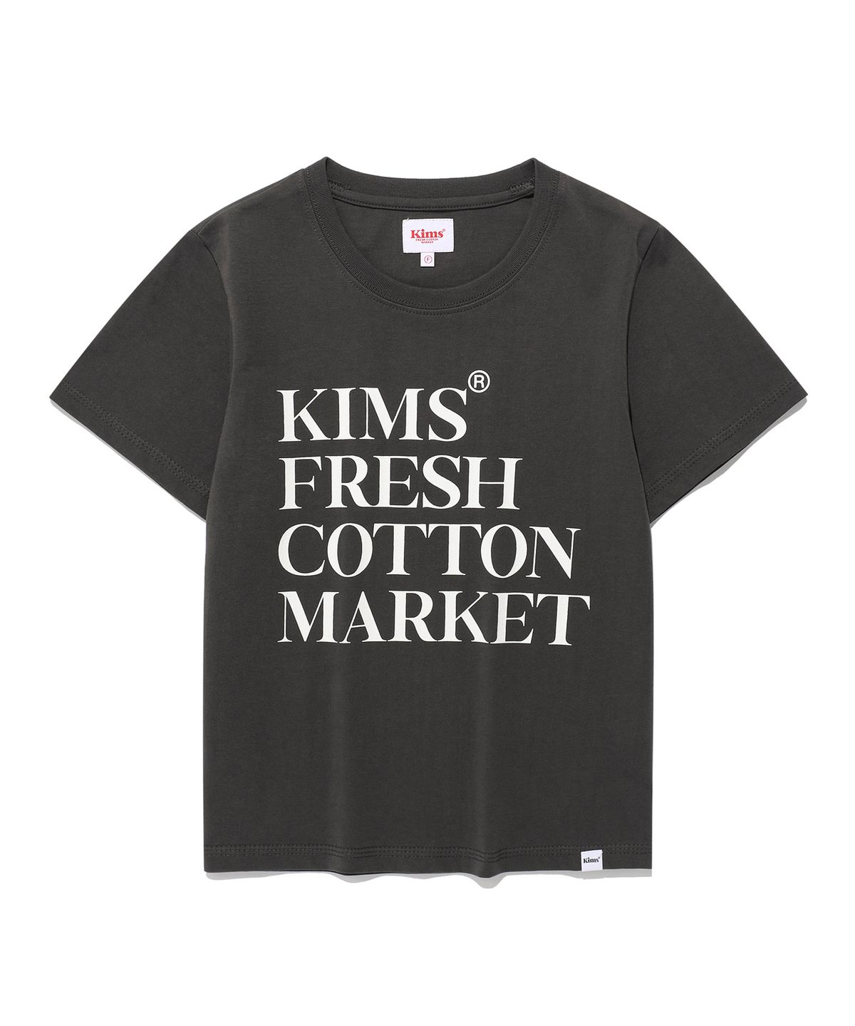 킴스 프레시 코튼 마켓(KIMS FRESH COTTON MARKET) (Unisex) Left Range Logo Tee Charcoal