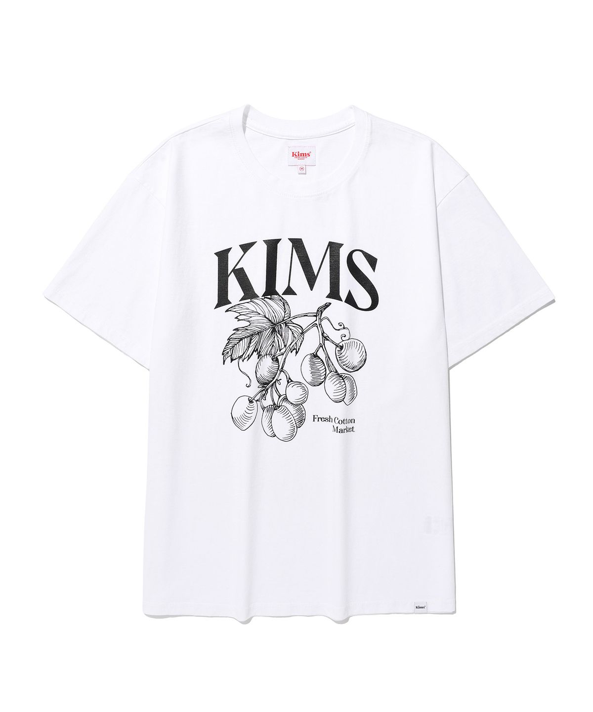 킴스 프레시 코튼 마켓(KIMS FRESH COTTON MARKET) (Unisex) Berry Sketch Tee White