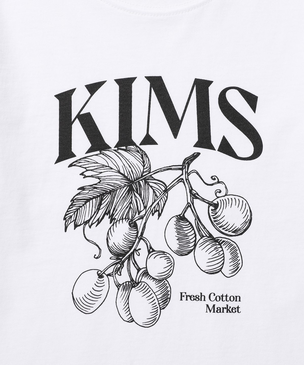 킴스 프레시 코튼 마켓(KIMS FRESH COTTON MARKET) (Unisex) Berry Sketch Tee White