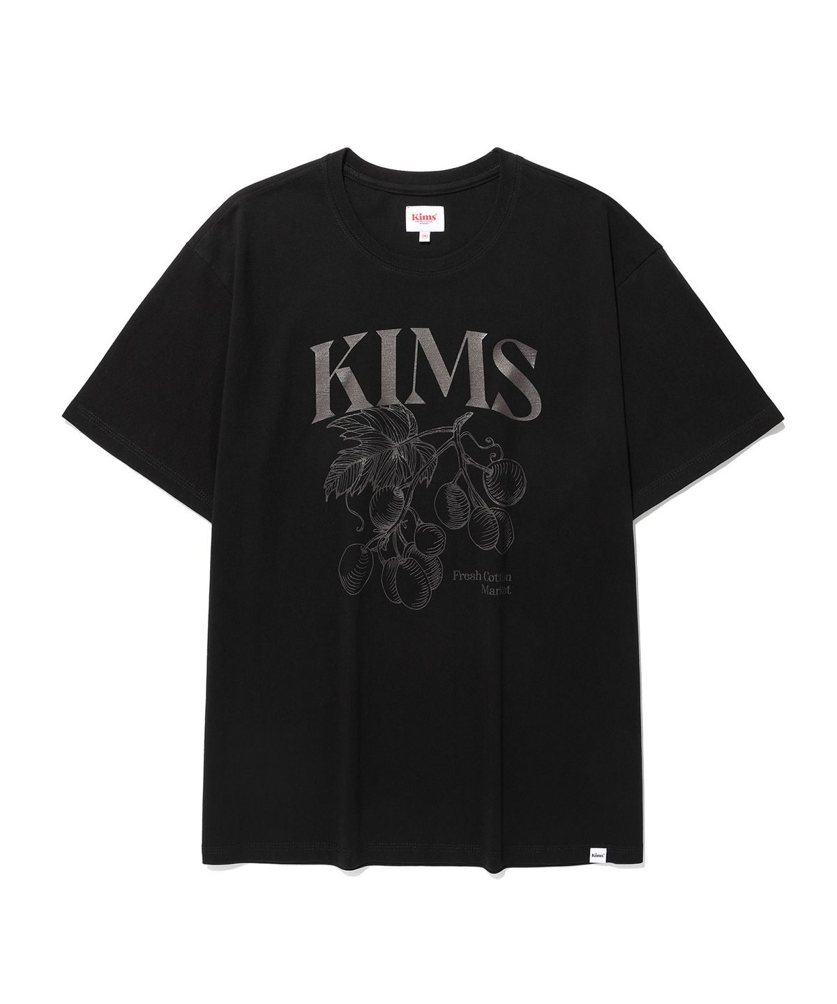 킴스 프레시 코튼 마켓(KIMS FRESH COTTON MARKET) (Unisex) Berry Sketch Tee Black