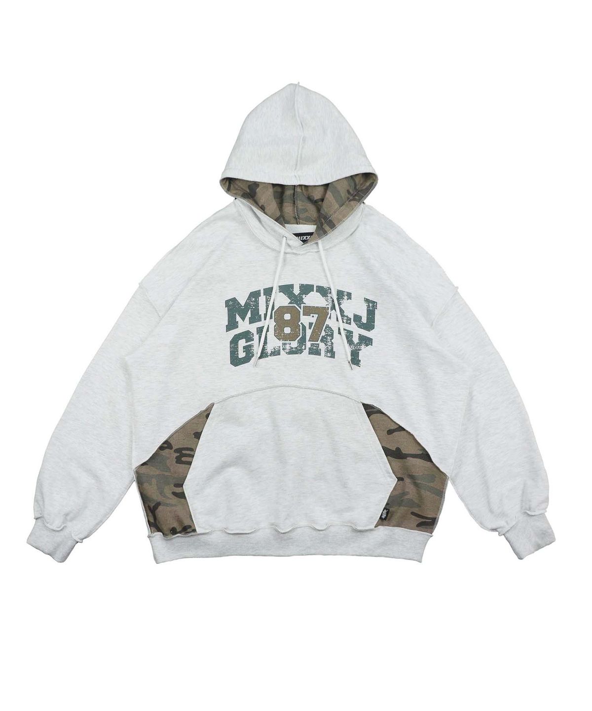 믹쓰제이(MIXXJ) CAMO GLORY HOODIE (WHITE MELANGE)